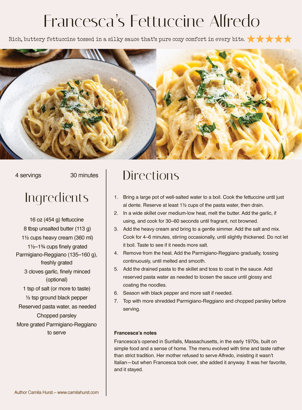 Rich, buttery fettuccine tossed in a silky sauce that’s pure cozy comfort in every bite.